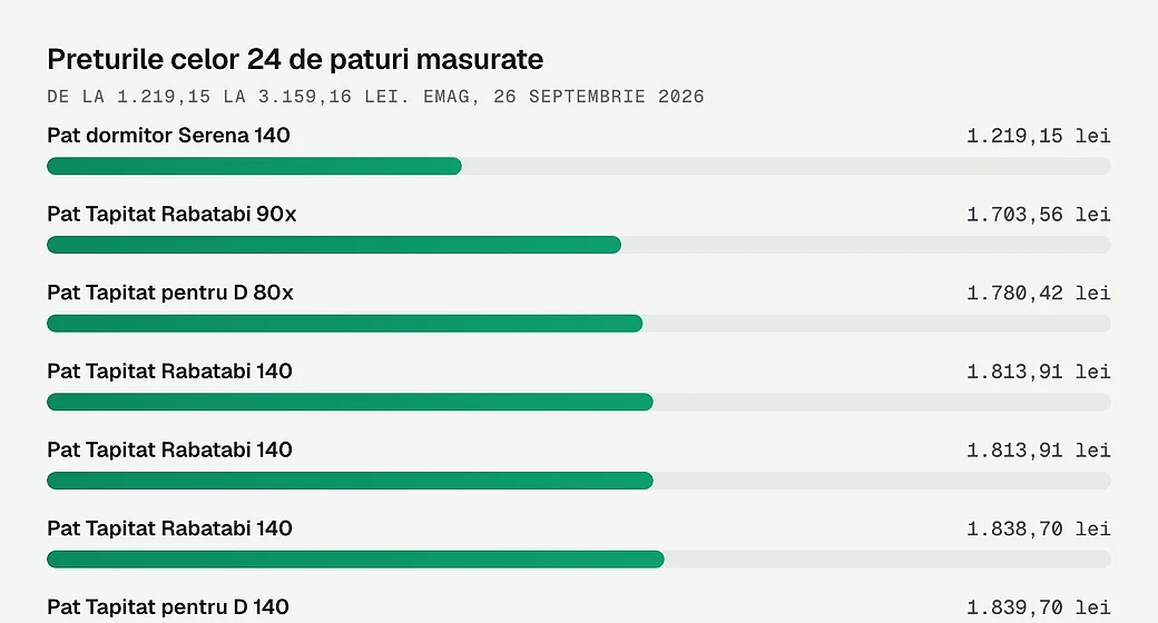 Preturile celor 24 de paturi masurate