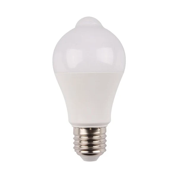 Bec cu LED cu senzor de miscare PIR, A60, E27, 10W, 810 lm, lumina rece 6500K