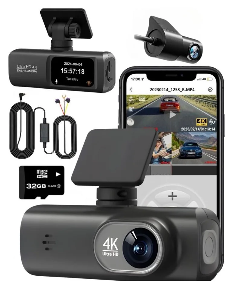 QOVU V22 Full Kit, fata-spate, GPS, card 32 GB inclus