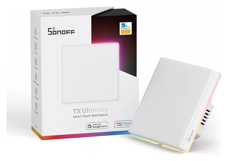 Sonoff T5-1C-86, smart cu touch si lumina ambientala, 109 lei