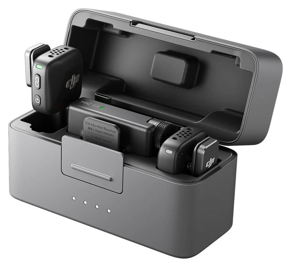 Kit DJI MIC Mini, doua lavaliere si statie de incarcare