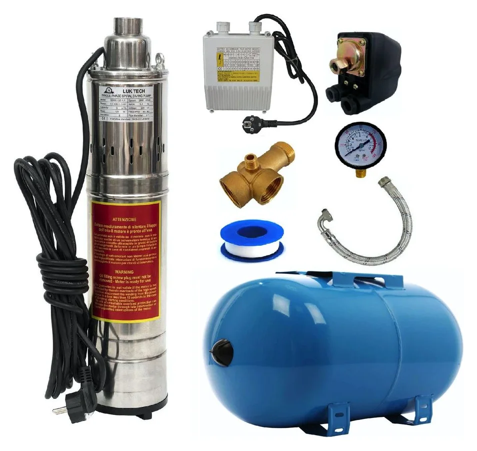 Kit hidrofor QGD3-120, pompa submersibila, rezervor 50 l
