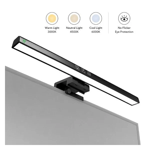 Lampa pentru monitor Huerler iGlass Pro, 5W, trei temperaturi, dimmer, control tactil, 120 lumeni
