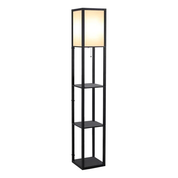Lampadar dreptunghiular Homcom cu rafturi, soclu E27, maxim 40 W, 160 cm