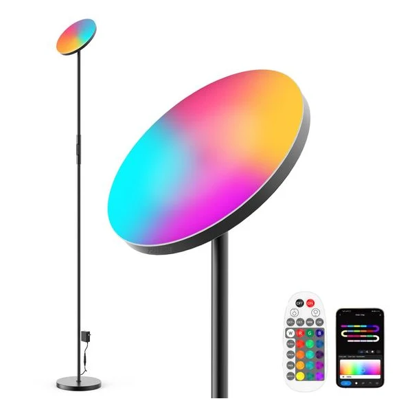 Lampa LED de podea 72DESI, RGB, 24 W, 2700 lm, WiFi si Bluetooth