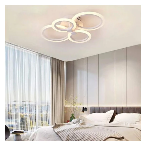 Lustra LED cu telecomanda dimabila, lumina cald, neutru, rece, StrongLED 4 cercuri