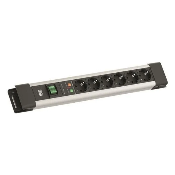Prelungitor cu intrerupator Bachmann CONNECTUS, 6 prize Schuko, 2 m, protectie la supratensiune si suprasarcina, 4000 W