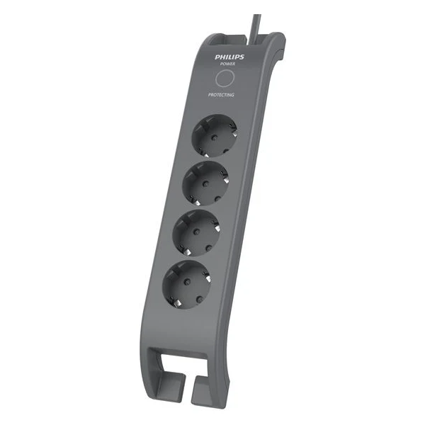 Prelungitor Philips SPN3140A, 4 prize cu protectie la supratensiune, 4000 W, 2 m