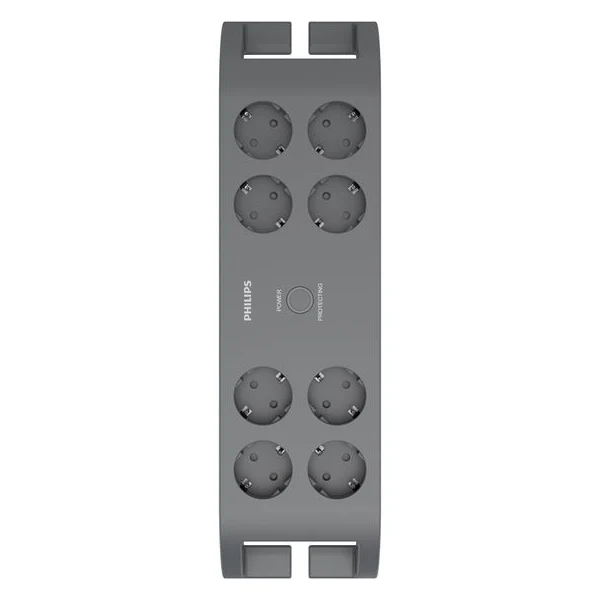 Prelungitor Philips SPN3180A, 8 prize cu protectie la supratensiune, 16A, 3680 W, 2 m