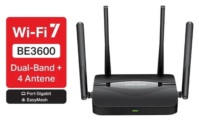 Mercusys MR25BE, BE3600, cel mai ieftin Wi-Fi 7