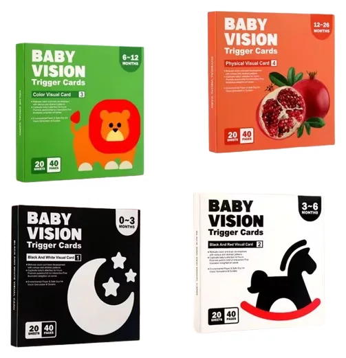 Set 80 de carduri contrastante, pentru nou-nascuti