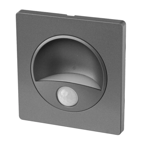 Spot LED incastrabil 1W cu senzor de prezenta, patrat, lumina calda 3000K