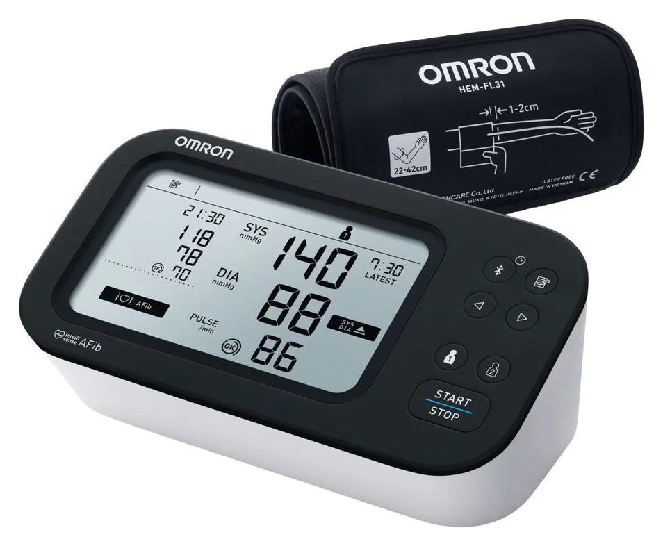 Omron M7 IT AFib, brat, Bluetooth, aplicatie
