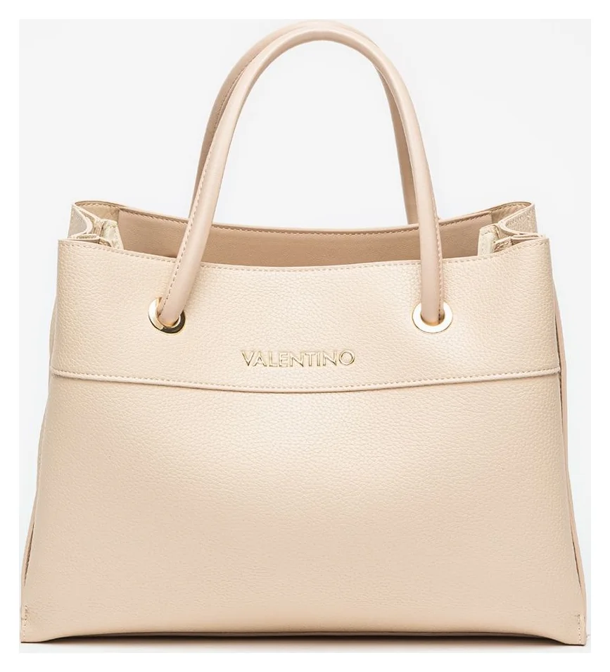 Valentino Bags Alexia, geanta shopper cu aspect granulat, bej, 27x35x14 cm