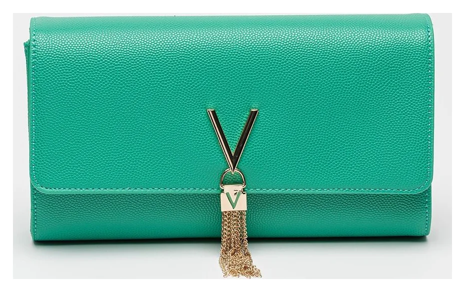 Valentino Bags Divina, plic cu bareta din lant, verde menta, 12x27x4,5 cm